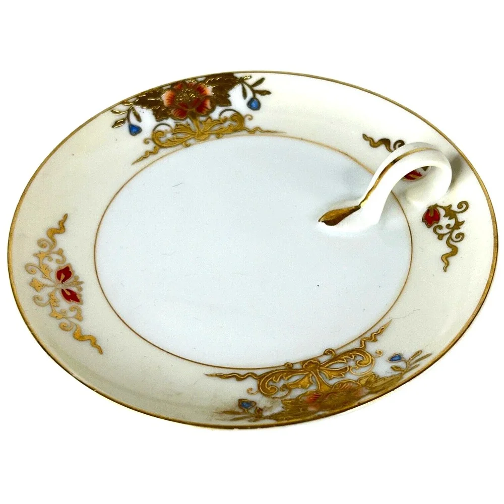 Vintage Noritake FInger Handle Plate Hand Painted‎ Moriage Japan Floral